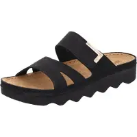 Rohde Foggia-D : Chaussures pour femmes, pantoufles, sandales, couleur noire, pour le quotidien