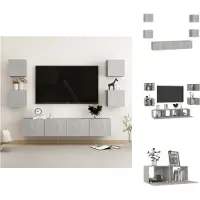 vidaXL Ensemble de 6 meubles TV gris béton Matériau dérivé du bois - Meubles TV