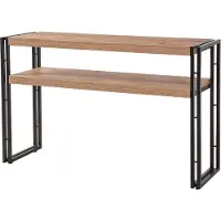 Concept-Usine Console Style Industriel - Bois Et Noir - 140 Cm Hanko