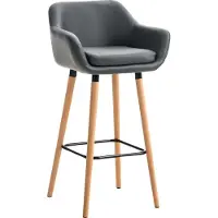 BellaFurn Tabouret de bar - style fauteuil - confort d'assise pendant des heures - similicuir - gris