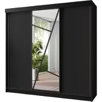 KIER FURNITURE Armoire avec miroir - Armoire à portes coulissantes, 250x205x59 cm