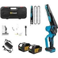 OEM Tronçonneuse électrique, lame de 20 cm, moteur sans balais, conception ergonomique, batterie de 3,0 Ah, 2 batteries