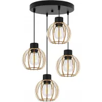 Light11 HOME Suspension, lustre, bois, abat-jour LED