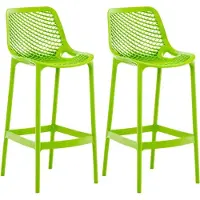 BellaFurn Set de 2 tabourets de bar pour l'extérieur - Tabouret de bar - couleur hydrofuge et résistante aux UV : vert