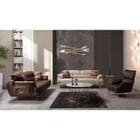 AEA Sofagarnitur 2x 3-Sitzer Sofas Kunstleder Couchen Garnitur Sofas Braun Sessel