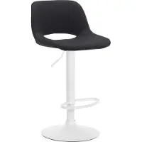 BellaFurn Tabouret de bar confortable - tabouret - hauteur - hauteur d'assise réglable - structure métallique | Couleur : noir | Base du matériau : métal blanc mat