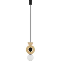 Nowodvorski Lighting Suspension DROPS WOOD B noir et blanc 1xG9x12W en bois, dimensions : 216,5 x 16 x 16 cm, IP20, Lighting