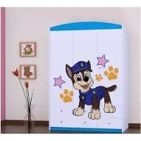 BDW , Armoire avec tiroirs, pour chambre à coucher, 128×190cm, 3 portes, bleu 5