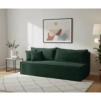 VENASI TIMO Canapé-lit Cord POSO avec fonction couchage 200x150 cm & coffre de rangement Canapé rembourré VERT