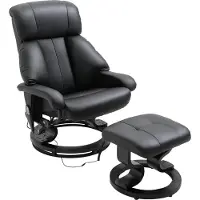 HOMCOM Fauteuil de massage 700-140BK, avec repose-pieds, 10 points de vibration, dossier réglable, noir