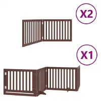Syfax Barrière pour chien porte pliable 8 panneaux bois de peuplier