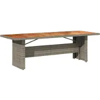 Syfax Table de jardin et dessus en bois d'acacia gris résine tressée