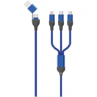 2GO USB / Type C Ladekabel Micro USB,Lightn.,USB-C 1,2m blau