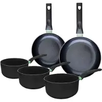 Fackelmann Ensemble de 2 poêles de 20 et 24 cm et 3 casseroles 16, 18 et 20 cm Brandao