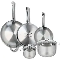 Elo Ensemble de 3 Poêles de cuisson 24, 28 et 32 cm et 2 faitouts 14 et 20 cm Profi Brillant