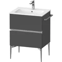 Duravit Sivida bâti-support pour lavabo, 2 tiroirs, poignée profilée chromée, 610x477x591mm, pour ME by Starck, SV4643010490000