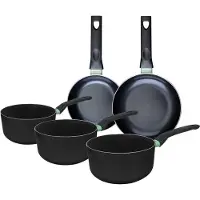 Fackelmann Ensemble de 2 poêles de 16 et 20 cm et 3 casseroles 16, 18 et 20 cm Brandao