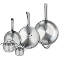 Elo Ensemble de 3 Poêles de cuisson 24, 28 et 32 cm et 2 faitouts 12 et 14 cm Profi Brillant