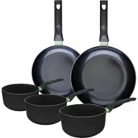 Fackelmann Ensemble de 2 poêles de 24 et 28 cm et 3 casseroles 16, 18 et 20 cm Brandao
