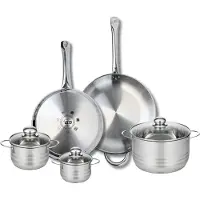 Elo Ensemble de 2 Poêles de cuisson 28 et 32 cm et 3 faitouts 12, 14 et 20 cm Profi Brillant