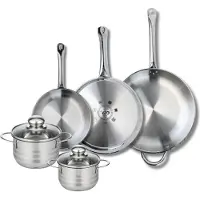 Elo Ensemble de 3 Poêles de cuisson 24, 28 et 32 cm et 2 faitouts 14 et 16 cm Profi Brillant