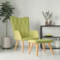 Prolenta Maison Exclusive - Fauteuil de détente avec repose-pieds, tissu vert