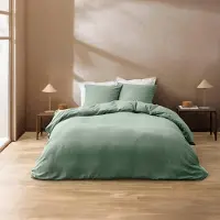 Douceur d'intérieur Parure de lit - - Clara - Coton - 240x220cm - Vert