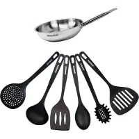 Fackelmann Set de 1 poêle 20 cm en inox et 6 ustensiles Eterna