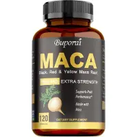 Buporai Racine de maca 1500 mg (120 gélules) Complément alimentaire, énergie, force, vigueur, endurance, santé physique, système immunitaire, humeur