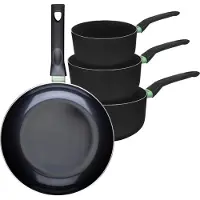 Fackelmann Ensemble de 1 poêle de 28 cm et 3 casseroles 16, 18 et 20 cm Brandao