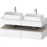 Duravit Collection One Meuble sous-vasque sur console, 2 tiroirs, 2 découpes, 1400x550x600mm, niche Taupe Supermatt, QA4767083180000