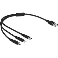 DeLOCK Câble de charge USB 3 en 1 pour Lightning / Micro USB / USB