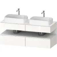 Duravit Collection One Meuble sous-vasque sur console, 2 tiroirs, 2 découpes, 1400x550x600mm, niche blanc mat, QA4767018220000