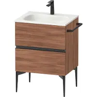 Duravit Sivida Meuble sous-lavabo, 2 tiroirs, poignée encastrée noir diamant mat, 610x477x592mm, pour Sivida, SV46500BD790000