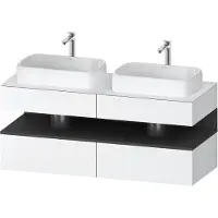Duravit Collection One Meuble sous-vasque sur console, 2 tiroirs, 2 découpes, 1400x550x600mm, niche graphite mat, QA4767049180010