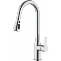 Verhal Robinet Cuisine Trazo Argent Brossé Monocommande, Bec Haut, Argent Brossé -
