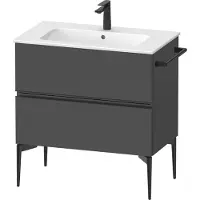 Duravit Sivida Meuble sous-lavabo, 2 tiroirs, poignée encastrée noir diamant mat, 810x477x591mm, pour ME by Starck, SV46440BD490000