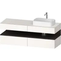 Duravit Collection One Meuble sous-vasque sur console, 2 tiroirs, découpe à droite, 1600x550x600mm, niche graphite super mate, QA4778080840010