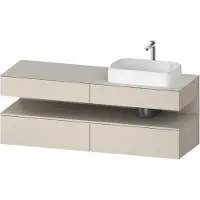 Duravit Collection One Meuble sous-vasque sur console, 2 tiroirs, 2 coulissants, découpe à droite, 1600x550x600mm, niche taupe mat, QA4778091830010