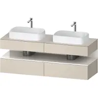 Duravit Collection One Meuble sous-vasque sur console, 2 tiroirs, 2 découpes, 1600x550x600mm, niche blanc ultra-brillant, QA4779022830010