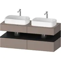 Duravit Collection One Meuble sous-vasque sur console, 2 tiroirs, 2 découpes, 1400x550x600mm, crédence en chêne noir, QA4767016430000