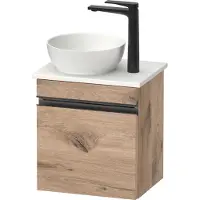 Duravit Sivida Meuble sous-lavabo sur console, charnières à gauche, poignée-barre noir diamant mat, 400x325x440mm, SV4656LBD550000