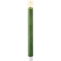 Lumineo Led wax candle, green colour, rustic finish, ø2.20x24.50cm, pack2 units (2x)