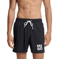HUGO Short de bain à séchage rapide et logo imprimé empilé