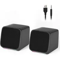 OEM Ensemble de deux haut-parleurs compacts pour ordinateur de bureau - Connecteur jack 3,5 mm - Avec éclairage intégré - Pour ordinateurs, ordinateurs portables et tablettes