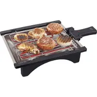 Jata BQ95 Barbecue électrique . Parfait pour deux personnes. Pas de fumées ni d'odeurs. Détachable. Grille à 2 hauteurs. Plateau en acier inoxydable. Cuisson saine. Avec eau.