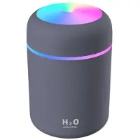 OEM Mini humidificateur d'air - Humidificateur pour chambre à coucher - Diffuseur sans fil - Avec veilleuse colorée - Arrêt automatique - Adapté aux voitures, bureaux et chambres à coucher - Gris