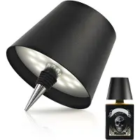 OEM Lampe de table LED rechargeable -tactile - 3 niveaux de température de couleur - Intensité réglable - Noir - Lampes de salon et de salle à manger - Verre - 20 cm