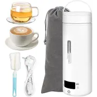 OEM Mini bouilloire de voyage portable - 450 ml - 3-en-1 - 4 réglages de température - pour le thé, le café, le lait, le camping, les activités de plein air et les voyages