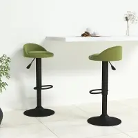 Prolenta Maison Exclusive - Lot de 2 tabourets de bar en velours vert clair